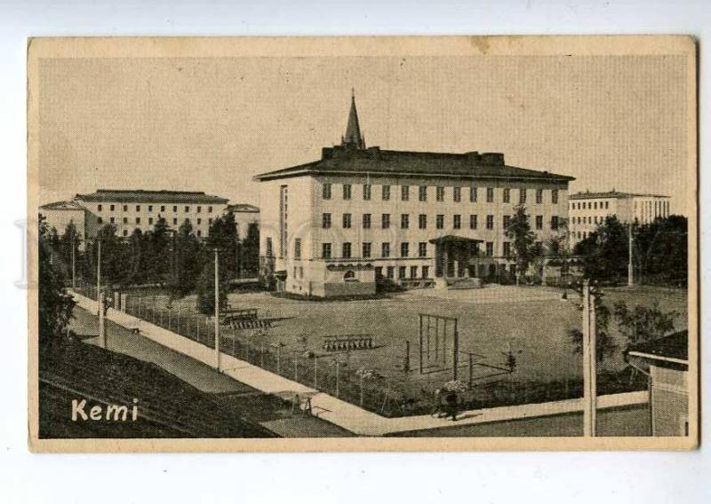 213765 FINLAND KEMI sporrt square Vintage postcard