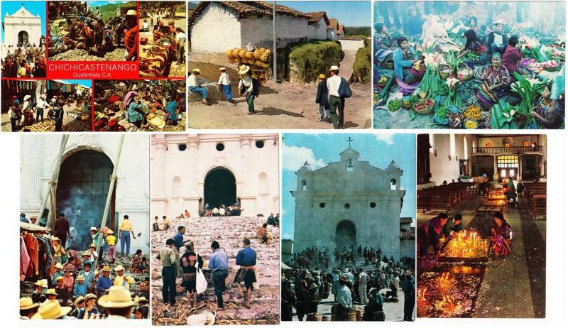 Guatemala Chichicastenango Lot of 7 Postcards 1960s-1980s Market Church Pottery