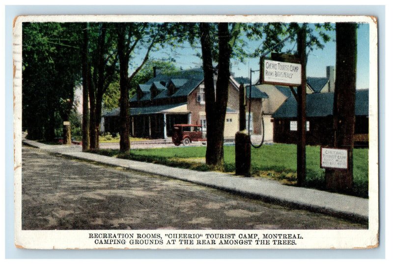 1927 Recreation Rooms Cheerio Tourist Camp Montreal Canada Posted Postcard