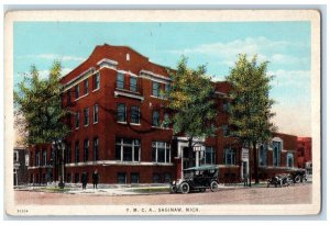 c1910 Exterior View YMCA Classic Cars Saginaw Michigan Antique Vintage Postcard 