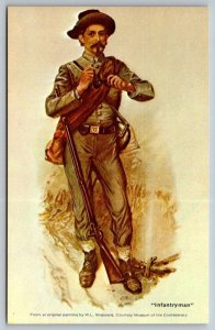 Civil War  Confederate  Infantryman  Postcard