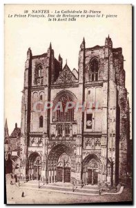 Old Postcard Nantes La Cathedrale St Pierre Le Prince Francois Duc de Bretagne