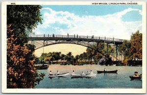 High Bridge Lincoln Park Chicago Illinois IL River Boating Adventure Postcard