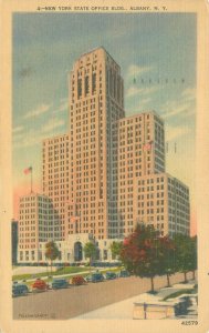 Albany New York State Office Building 1949 Linen Postcard Used