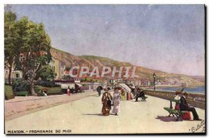 Old Postcard Menton Promenade Du Midi