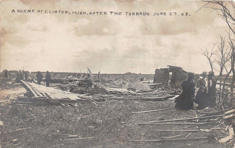 J52/ Clinton Minnesota RPPC Postcard c1910 Tornado Disaster 319