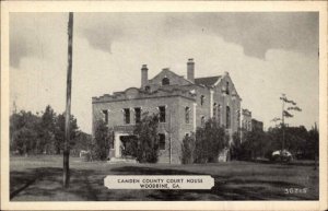 Woodbine Georgia GA Camden County Court House Vintage Postcard