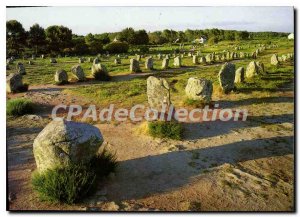 Postcard Modern Colors in Brittany Carnac alignments Menec