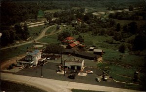 SAUGERTIES NEW YORK NY Cloverleaf Motel Air View Vintage Postcard