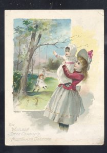 TOLEDO OHIO WOOLSON SPICE COMPANY LION COFFEE WOMAN BABY VICTORIAN TRADE CARD