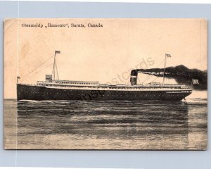 K49/ Sarnia Ontario Canada Postcard c1910 Hamonic Ship Steamer 368