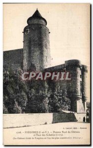 Old Postcard Fougeres Postern North Chateau and Tour des Gobelins (The feudal...