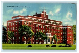 1943 Mercy Hospital Davenport Iowa IA Posted Vintage Postcard
