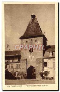 Old Postcard Turckheim Gate D & # 39Entree West