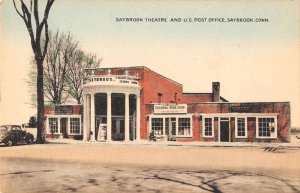 Saybrook Connecticut Theatre and Post Office Vintage Postcard AA33170