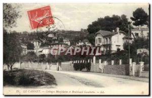 Le Cannet Post Card Old Collages and Marjolaine Boulevard Gambetta