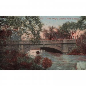 c.1914 Stone Bridge Garfield Park Chicago Postcard /2R5-511