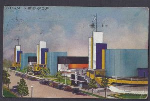 1933, USED @ CHICAGO WORLDS FAIR DEPICTS EXHIBIT BLDGS.