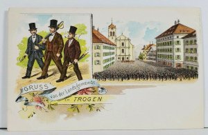 Gruss von der Landsgemeinde in TROGEN c1900 Multi View Postcard G11