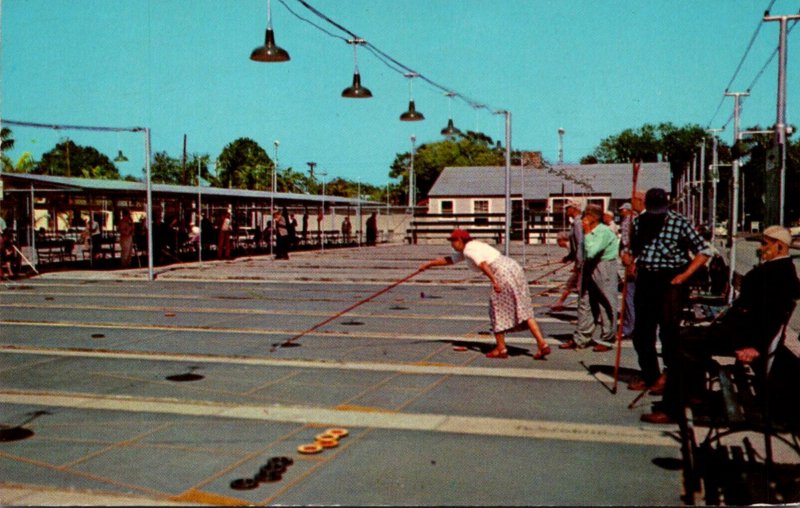 Florida Bradenton Playing Shuffleboard At Bradenton Shuffleboard Club 1962