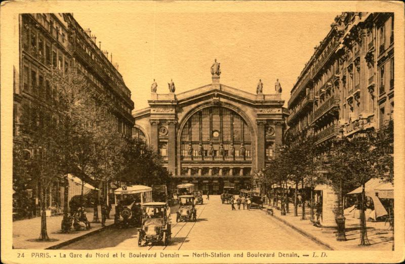 PARIS FRANCE, La Gare du Nord, Train Station, Vintage Postcard FR589159