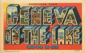 Geneva on the Lake Ohio large letters multi View 1952 Postcard Teich 21-9137