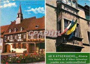 Modern Postcard Kaysersberg Alsace Hometown of Albert Schweitzer with detache...