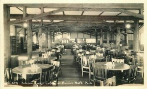 Cafeteria 1941 Rainer National Park Sunrise Lodge RPPC Photo Postcard 20-12484