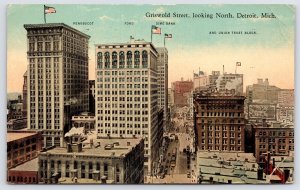 Detroit MI Skyline, Skyscrapers on Griswold St~Union Trust & Other Bldgs~c1914