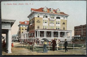 Vintage Postcard 1907-1915 St. Charles Hotel, Atlantic City, New Jersey (**)