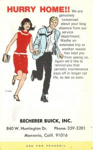 Postcard 1979 California Monrovia Becherer Buick Advertising 22-12392