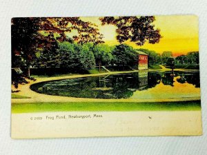 Vintage Postcard 1909 Frog Pond Newburyport MA Massachusetts Water Scene