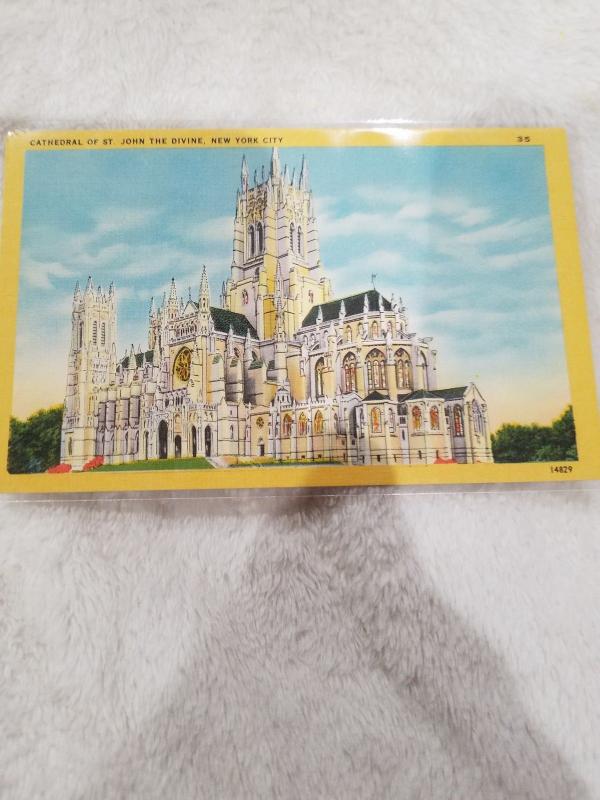 Antique Postcard, Cathedral of St. John the Divine, New York City