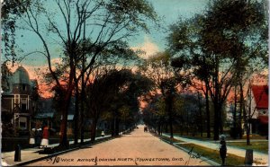 USA Federal Street By Night Youngstown Ohio Vintage Postcard C001