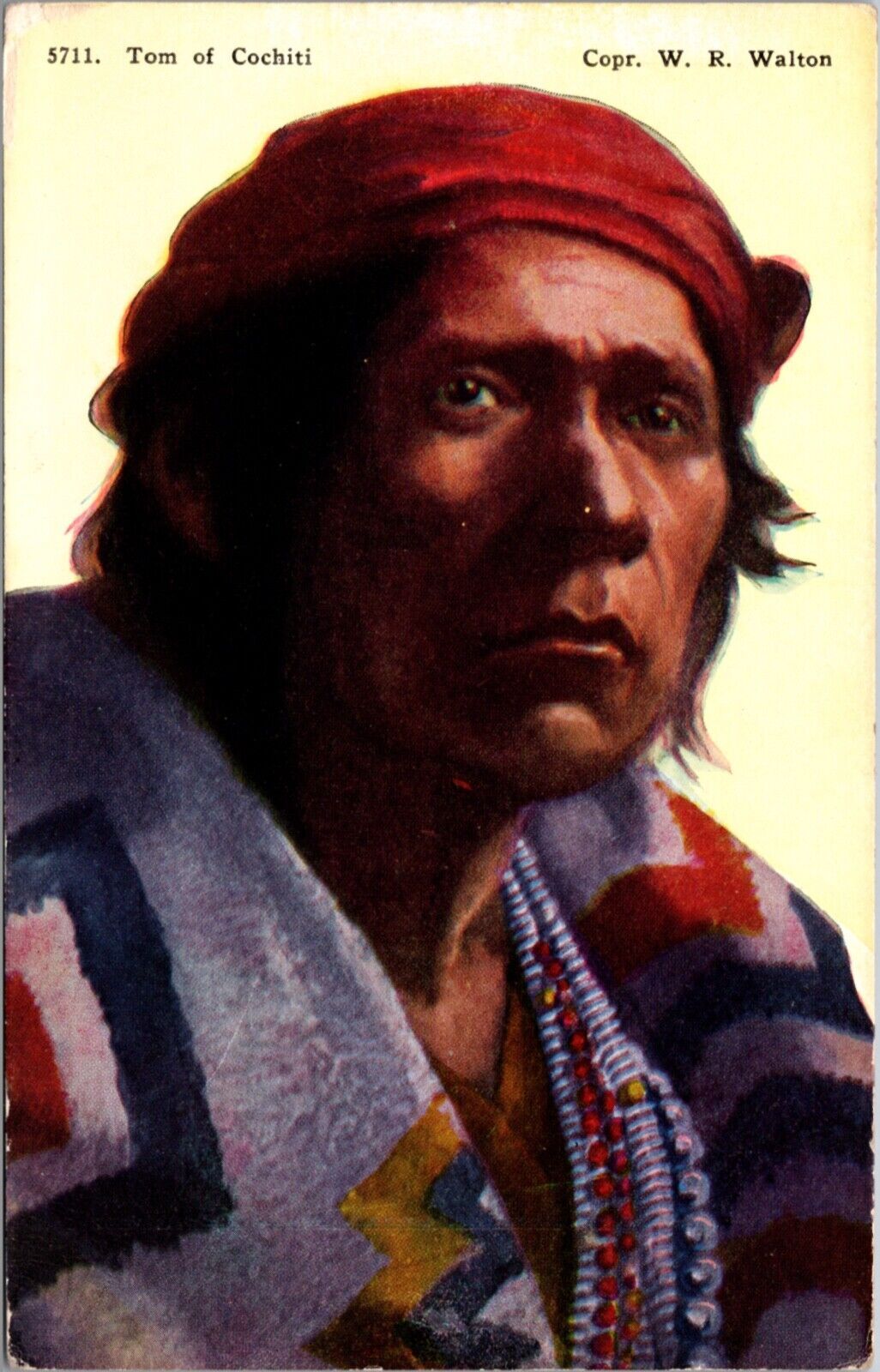 Postcard Tom of Cochiti Tribe of Pueblo Indians near Domingo New Mexico