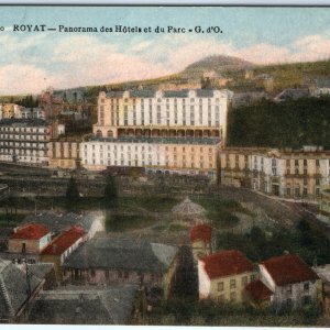 c1900s Royat, Puy-de-Dôme, France Panorama des Hotels et du Parc Postcard A81