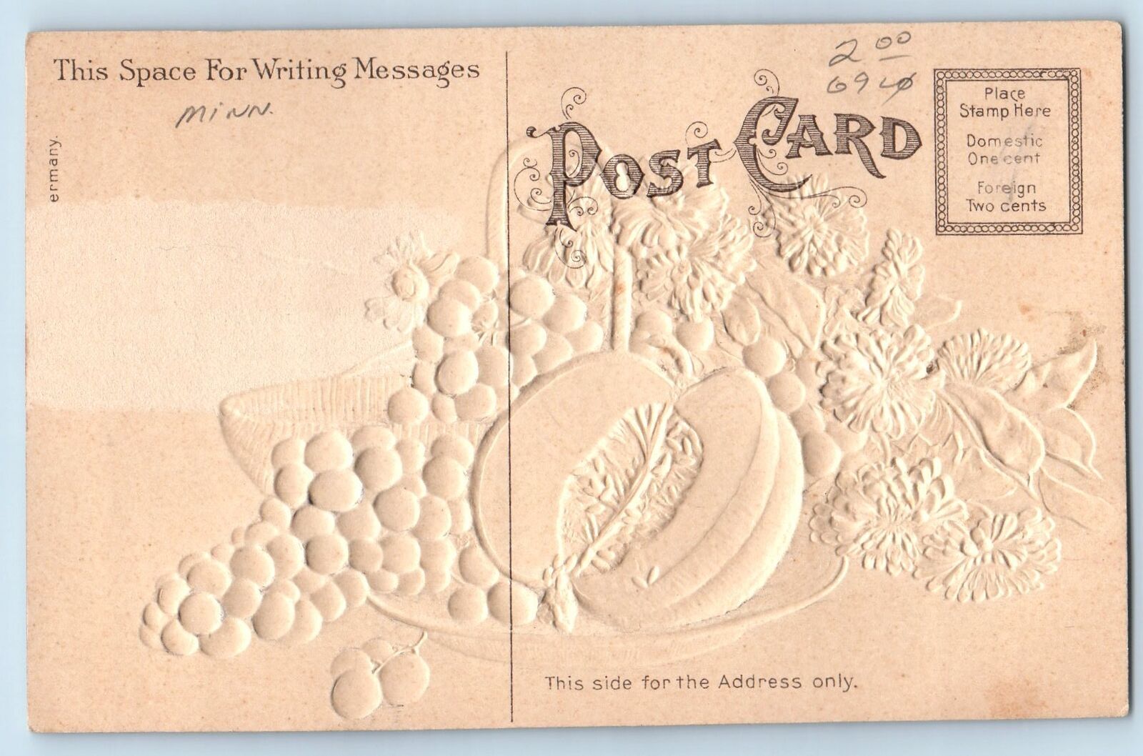 c1910 Greetings From Smith Mill Fruits Minnesota Correspondence