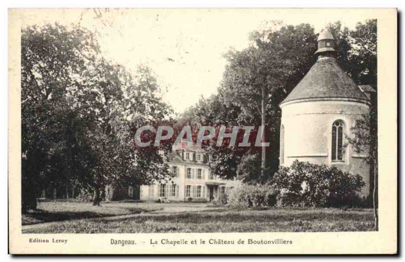 Old Postcard Dangeau The rosary and the Chateau de Boutonvilliers