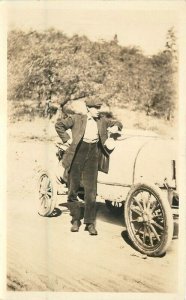 1917 Auto Roadster Proud Owner Road Trip RPPC Photo Postcard 22-11111