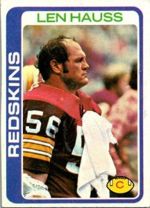 1978 Topps Football Card Len Hauss Washington Redskins sk7438