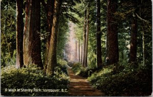 A Walk in Stanley Park Vancouver BC British Columbia Macfarlane 708 Postcard H12