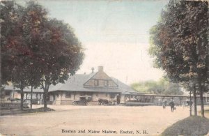 Exeter New Hampshire Boston and Maine Train Station Vintage Postcard AA29832