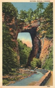 Vintage Postcard Natural Bridge Rockbridge County West Blue Ridge Mountains VA