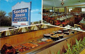 Sweden House Smorgasbord, Elgin, IL, Naperville, IL,Old Postcard