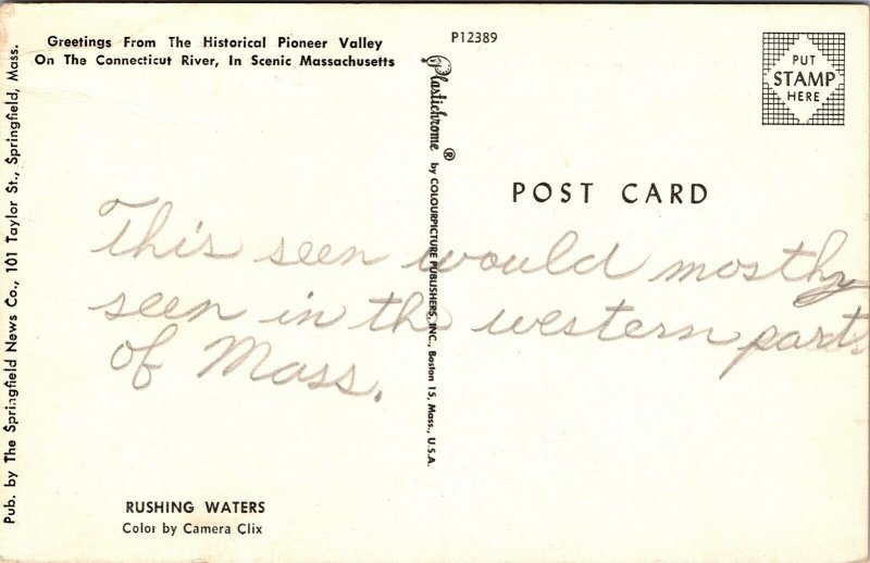 Greetings Historical Pioneer Valley Connecticut River Massachusetts MA Postcard  