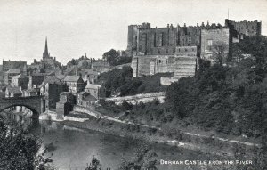 VINTAGE POSTCARD VIEW OF DURHAM CASTLE FROM THE RIVER WEAR c. 1920s