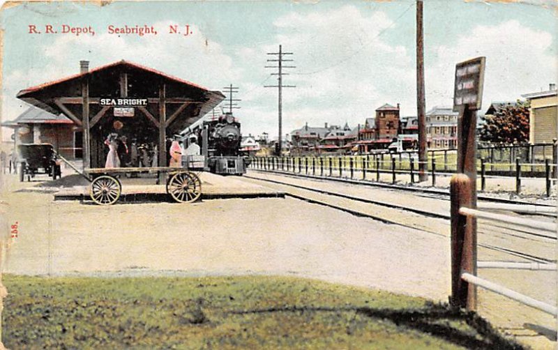 RR Depot Seabright, New Jersey, USA 1915 Missing Stamp 