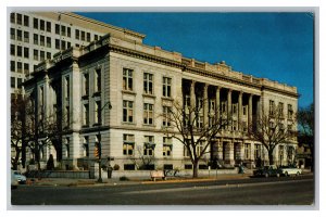 Memorial Building Topeka Kansas Postcard Old Cars