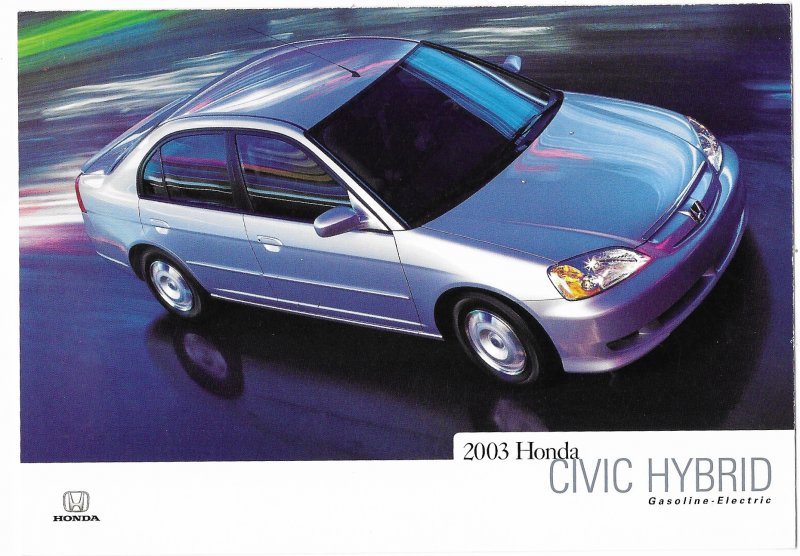 The 2003 Civic Hybrid Gasoline-Electric Car  4 by 6