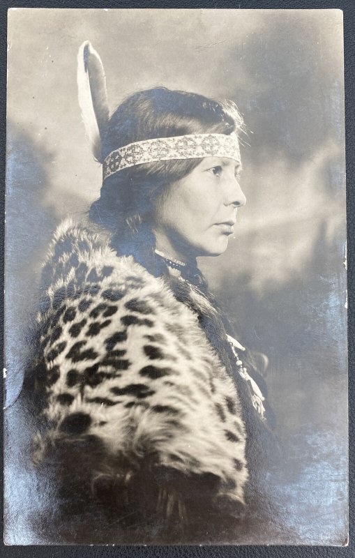 Mint USA Real Picture Postcard Native Americana Indian Woman RPPC
